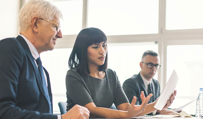 Diverse team in a business meeting