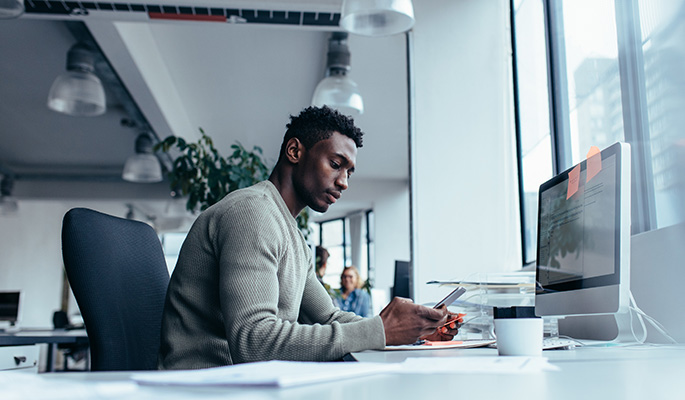 Man working at a computer