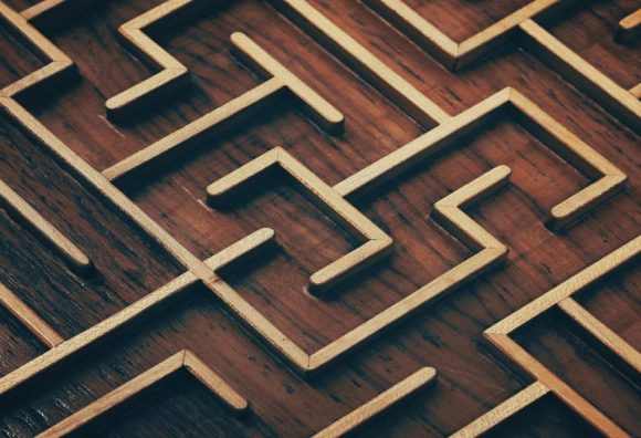 wooden maze view from above