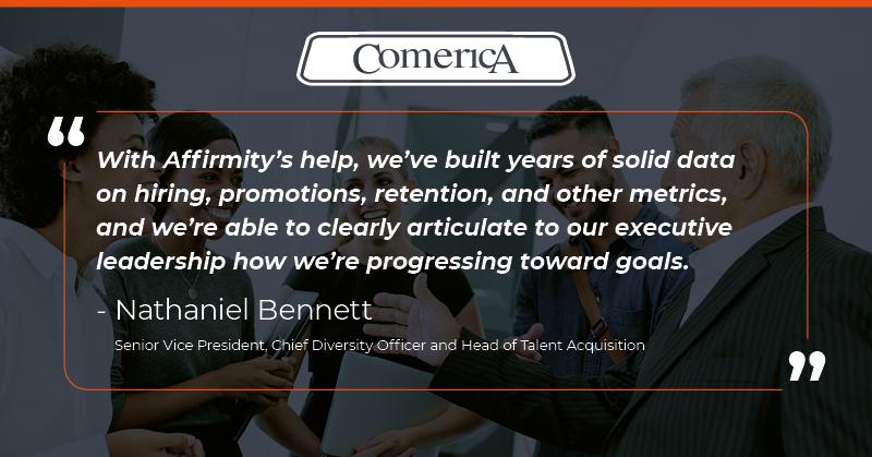 Comerica leader quote on diversity data