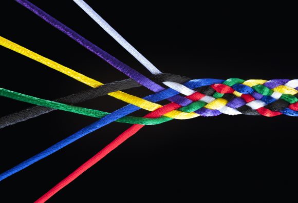 multicolored cords weaved